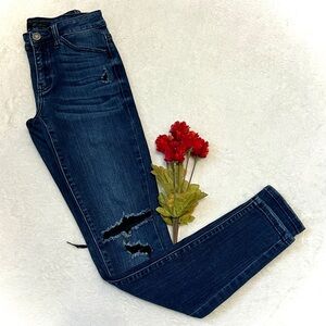 KanCan Dark Wash Distressed Skinny Jean - Size 25